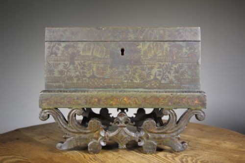 Regency Antique Chinoiserie Decorated Box on Stand