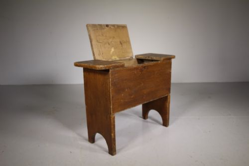Lovely Original Painted Pine English Antique Box Seat Stool