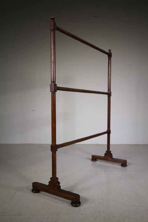 English William IV Antique Oak Clothes / Towel Rail