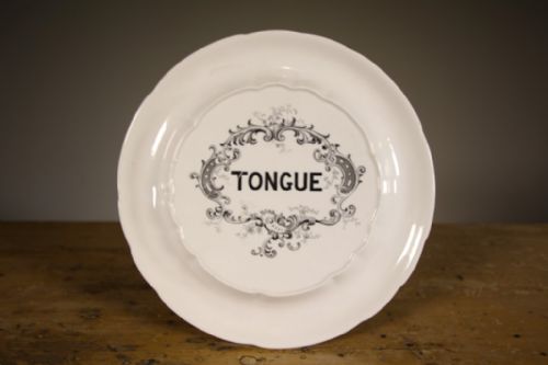 English Edwardian Antique Tongue Meat Serving Dish