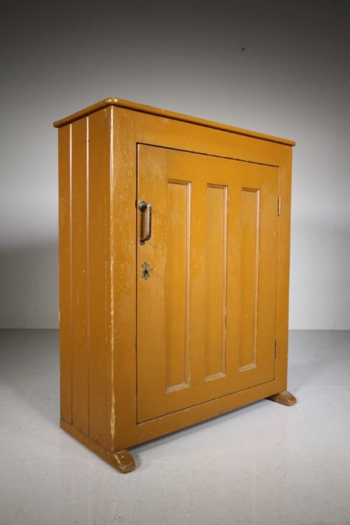 
English Edwardian Antique Painted Pine Cupboard
