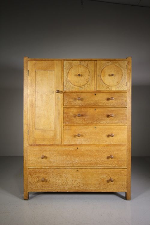 Rare Heals of London Antique Oak Owl Cabinet