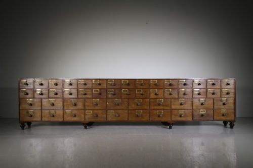 Fabulous Large Bank of English 19th Century Antique Apothecary Drawers