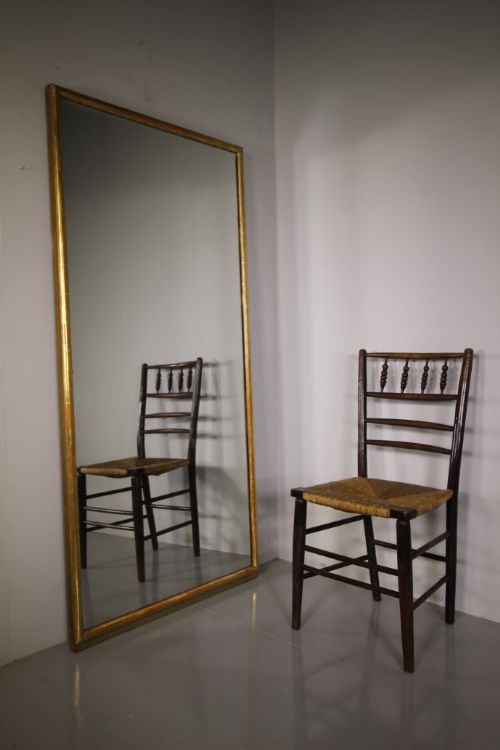 
Large & Simple 19th Century Antique Gilt Wall Mirror
