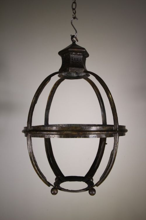 English 19th Century Antique Brass Globe Lantern