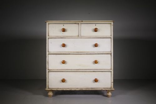 Original Painted Pine 19th Century Antique Chest of Drawers