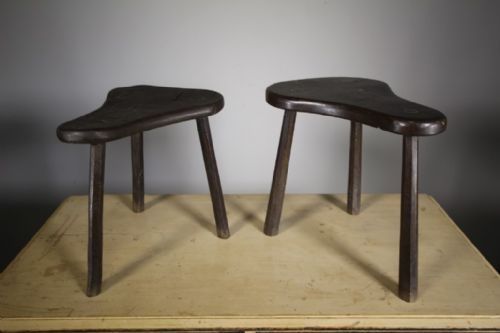 Pair of 19th Century English Antique Saddle Shaped Stools