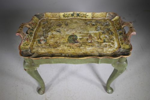 Beautiful Georgian Antique Chinoiserie Tray Table