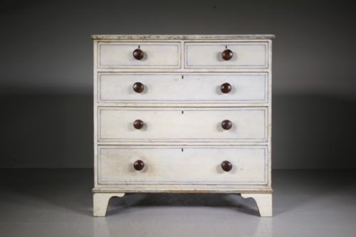 Original Painted Pine Regency Antique Chest of Drawers