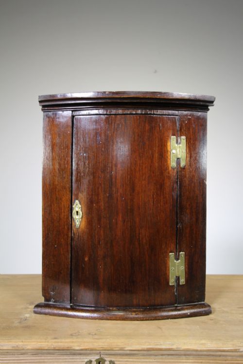 Unusually Small Georgian Antique Bow Front Corner Cupboard