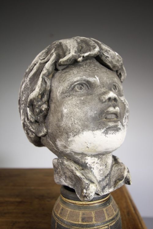 
Edwardian Antique Plaster Head Sculpture Signed Epstein
