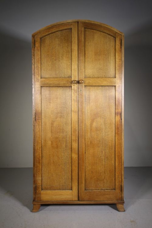 Heals of London 1920’S Arched Top Oak Wardrobe
