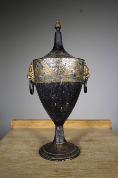 
English Regency Antique Toleware Chestnut Urn