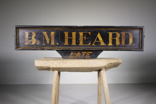 English 19th Century Antique Original Painted Pine Sign