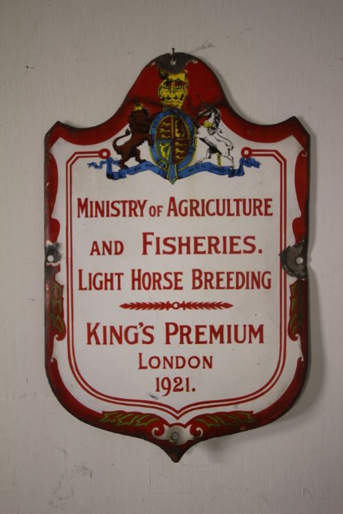 
Edwardian Antique Enamel Sign Fisheries – Light Horse Breeding
