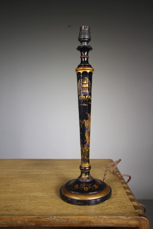 English Edwardian Antique Chinoiserie Table Lamp