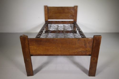 1930’S Robert Thompson Mouseman Oak Single Bed