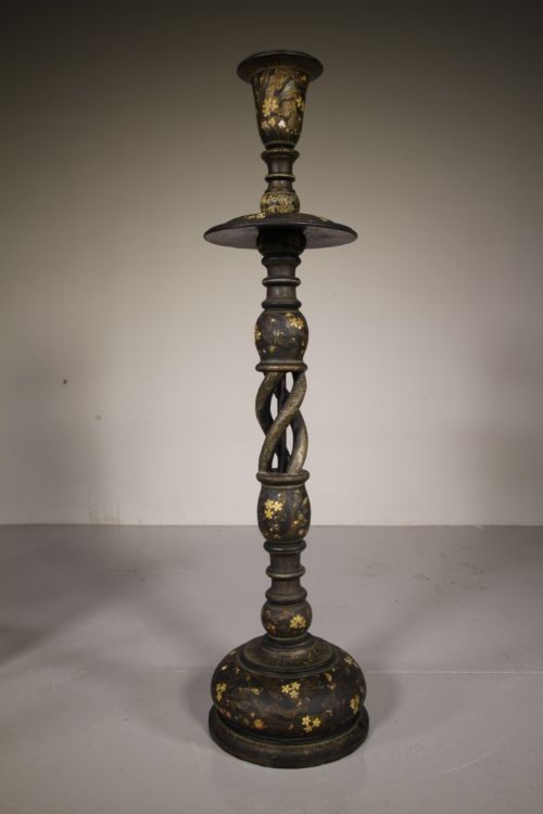 
Beautiful Very Large Antique Kashmiri Lamp -Signed