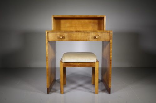 

1930’S Gordon Russell Sycamore Desk & Stool – Labelled
