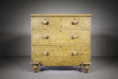 
English Original Painted Pine Antique Chest of Drawers
