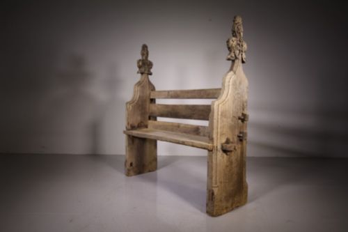 Stunning English Mediaeval Early Antique Oak Bench Seat