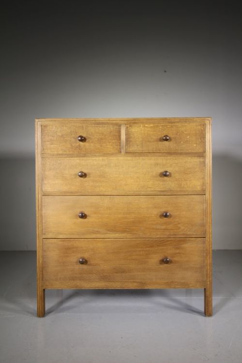 Heals of London Large Antique Oak Chest of Drawers – Labelled