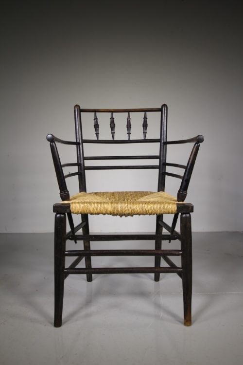 A True 19th Century Antique Sussex Chair by William Morris
