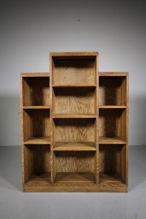Heals of London Antique Oak Open Bookcase – Labelled