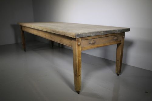 Fabulous Large English 19th C Antique Pine Kitchen Dining Table