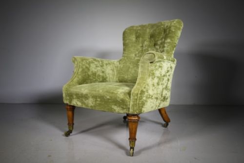 Quality English Antique Upholstered Armchair – Ample & Comfy