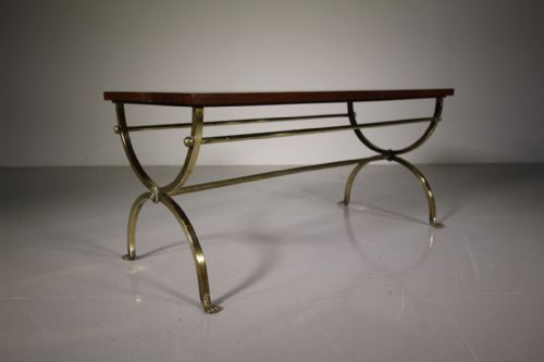

English 1930’S Quality Brass & Mahogany Coffee Table
