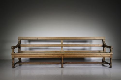 Long English 19th Century Antique Pine Bench Seat