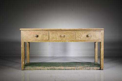 English Antique Original Painted Pine Potboard Dresser