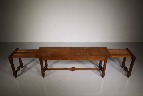 
Unusual English Antique Extending Bench & Luggage Racks
