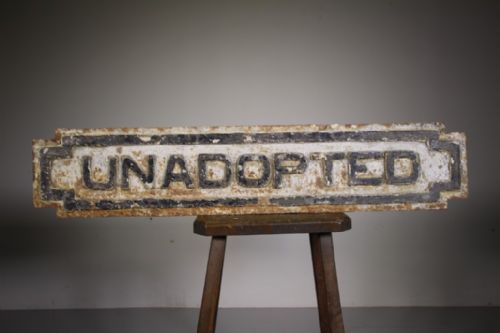 English 19th Century Antique Cast Iron Street Sign