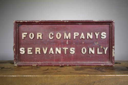 English 19th Century Antique Servants Sign