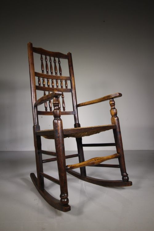 Beautiful English Antique Spindle Back Rocking Chair