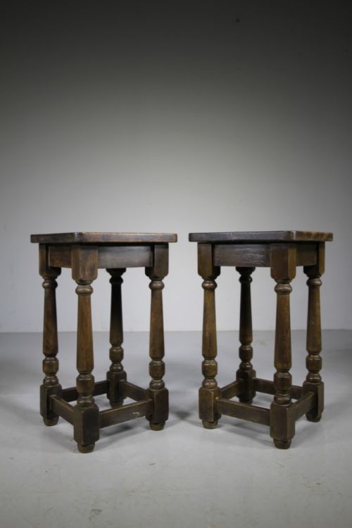 Pair of Edwardian Antique Stools