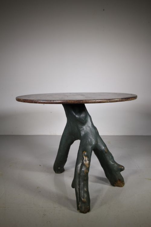 19th Century Rustic Antique Table in Paint