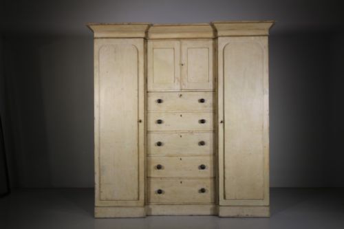 English 19th Century Antique Housekeepers Cupboard in Original Paint