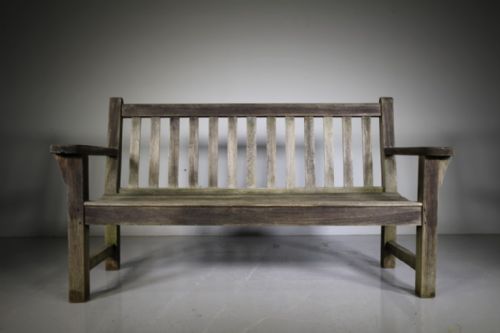 1930’S Heals Teak Garden Bench Seat by Hughes Bolckow