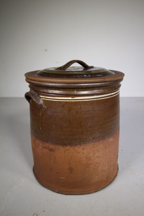 Large 19th Century Antique Slip Ware Lidded Crock – Wetheriggs