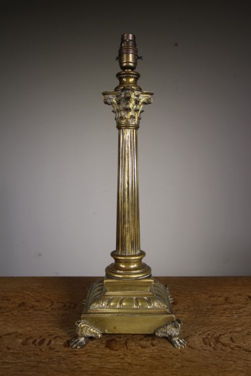 Quality 19th Century Antique Brass Table Lamp