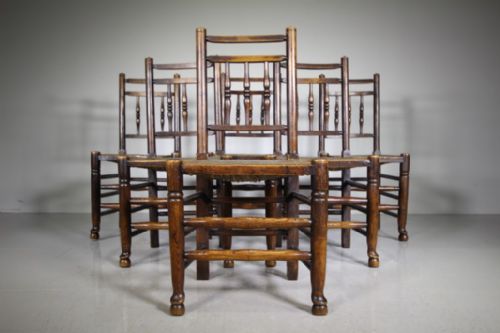 Set of Six Yorkshire Dales Antique Dining Chairs