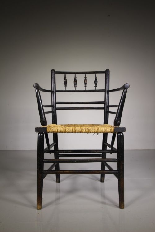 Original 19th Century Antique Sussex Chair by Morris & Co