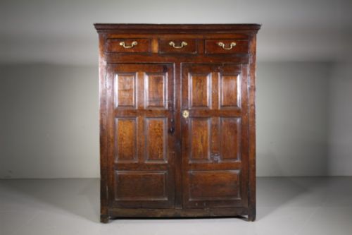
Fabulous English 18th Century Antique Oak Linen Press Cupboard