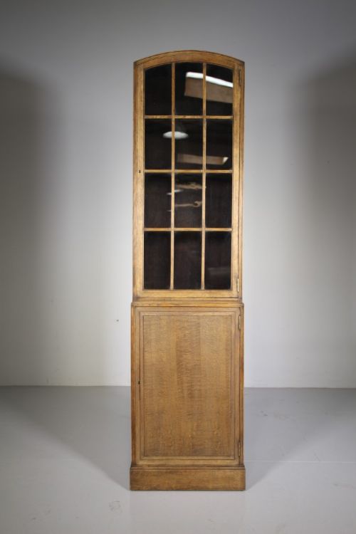 Heals of London Antique Oak Bookcase Cabinet