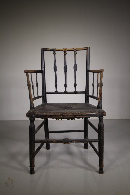 
Regency Antique Sussex Type Original Painted Armchair
