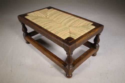 
Early Heals of London Antique Long Oak Footstool
