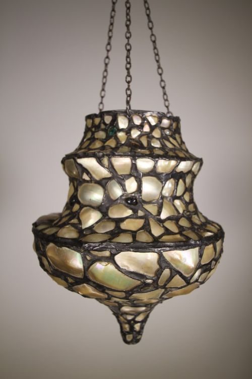 Beautiful Edwardian Antique Mother of Pearl Hanging Lantern